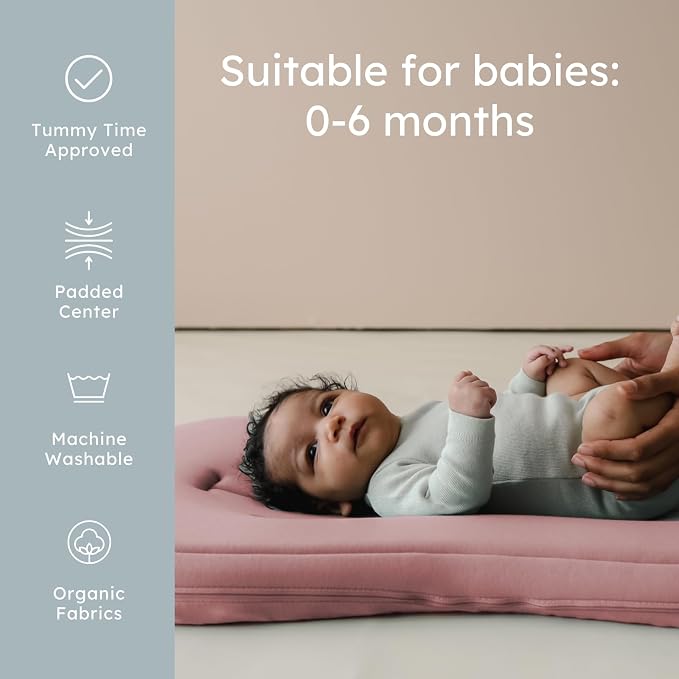Snuggle Me® Baby Lounger Curve (0-6 Months) - Premium Organic Cotton with Foam Core, Machine-Washable Cover, Buttery-Soft & Breathable CSPC Compliant Infant Lounger Baby Nest with Travel Bag - Gumdrop