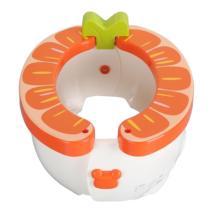 Yinhing Toddler Potty Training Toilet 2 in Foldable Portable Travel for Kids Green Compact Design Easy to Non Slip Base (Orange)