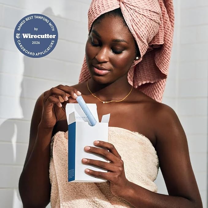 LOLA 100% Organic Cotton Tampons with Cardboard Applicator, 36 Count (2 Packs of 18) - Tampons Super, Period Feminine Hygiene Products, HSA FSA Approved Products Feminine Care