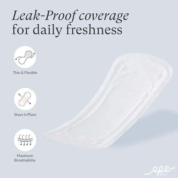 Organic Feminine Care Set: Ultra-Thin Cotton Panty Liners & pH Balanced Flushable Wipes, Unscented, Light Absorbency, Size2 96 Ct Panty Liners + 40 Wipes (10ct x 4)