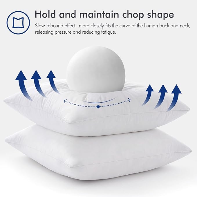 MIULEE Feather Pillow Insert 12x20, Throw Pillow with Cotton Cover | Fluffy and Plump, Decorative Pillows for Sofa Bed Couch, Double-Layer Down-Proof Cotton Cover