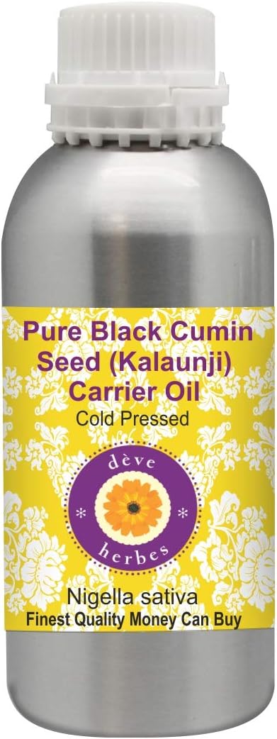 Deve Herbes Pure Black Cumin Seed (Kalaunji) Carrier Oil (Nigella Sativa) Cold Pressed 630ml (21 oz)