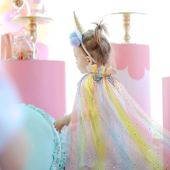 Meland Princess Dress up Clothes for Girl, 11Pcs Princess Cape with Kid Crown Toys,Dresses for Girl 3,4,5,6,7,8 Birthday Gift
