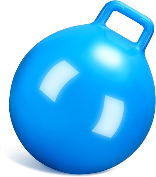 Kids Bouncy Hopper Ball with Handle Jumping Hopping Exercise Balls for Toddlers Boys Girls Indoor Outdoors Sports School Games Exercise Gifts(22 Inch,Blue)