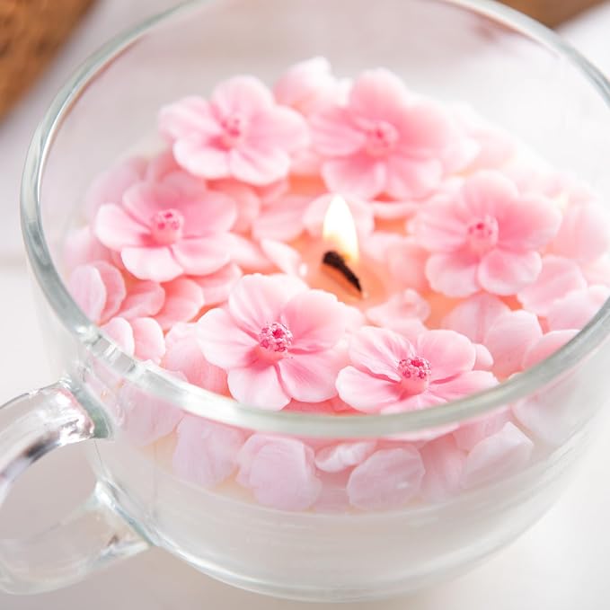 Romantic Sakura Cup Scented Soy Candle for Birthday Gift Wedding Favor