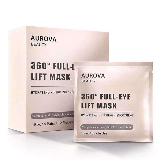 Aurova Beauty Eye Mask, Eye Mask with Bio-Collagen Peptide Complex & Vitamin C (1Set/12 Patch)
