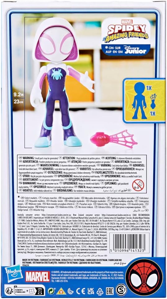 Spidey and his Amazing Friends Marvel Supersized Ghost-Spider Action Figure,Preschool Super Hero Toy,Kids Ages 3 and Up