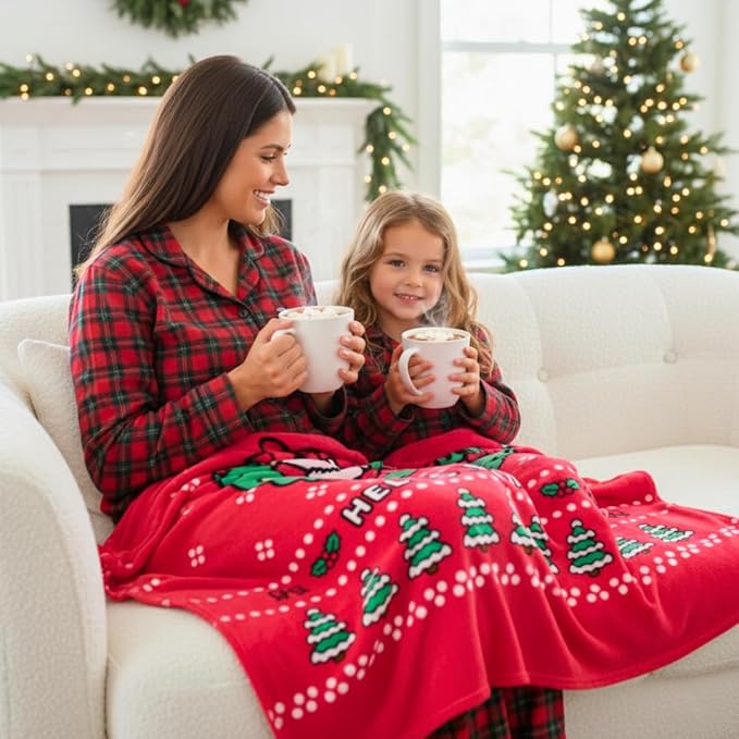 Franco Collectibles Sanrio Hello Kitty Ugly Sweater Christmas Blanket, Super Soft Holiday Cozy Plush, 70 in x 50 in, (Officially Licensed Product)