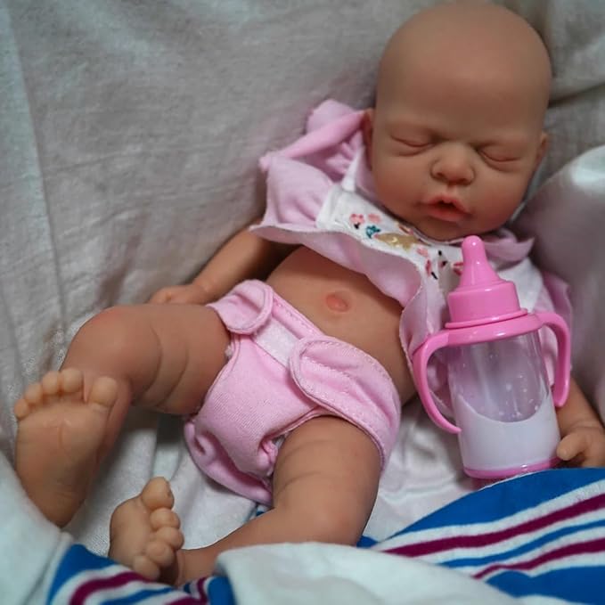 Mire & Mire Reborn Baby Dolls 12" Micro Preemie Full Body Silicone Baby Doll Realistic-Newborn Baby Dolls Girl That Look Real Sleeping Baby Doll-1