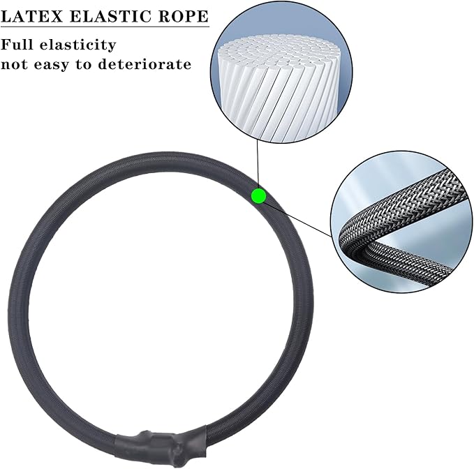 NEWAN 15Pcs Independent Bungee Cords,Replacement for Fitness Trampoline Bungee Cords + Mounting Tool - Max Limit 330 lbs