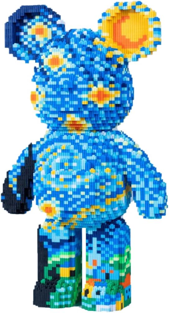 dOHOb Starry Bear Building Block, 9435 Pieces, 50cm Height, Storage Chest Design
