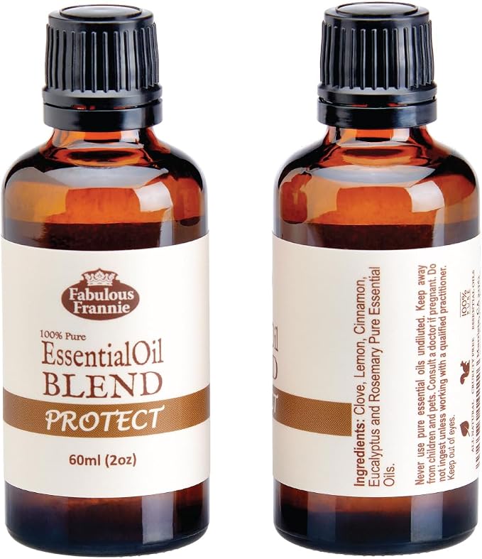 Protect (Compared to 4 Thieves)Pure, Undiluted Essential Oil Blend Therapeutic Grade - Great for Aromatherapy! Blend of Clove, Lemon, Cinnamon, Eucalyptus and Rosemary Essential Oil. (60ml (2oz))