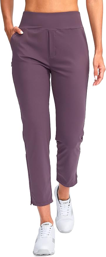 YYV Women's Golf Pants High Waist Stretch Ankle Pants with Pockets | Work Ankle Pants, Dress Pants with 4 Pockets, For Yoga Business Travel Casual