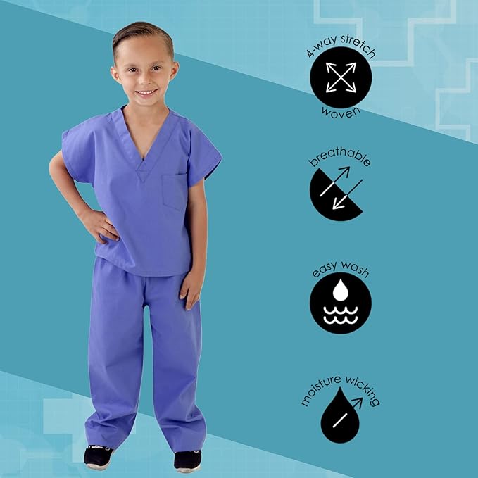 Kids Scrubs Set Super Soft Children Scrub Set Kids Doctor Dress up