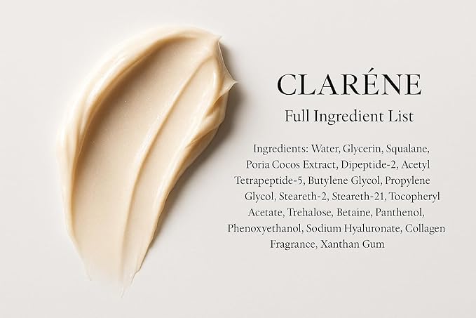 Claréne Multi-Peptide Eye Cream | Anti-Aging Eye Peptide Cream for Wrinkles, Fine Lines, Puffiness, Crow’s Feet & Eye Bags, with Collagen & Poria Cocos Extract, 1 Fl Oz