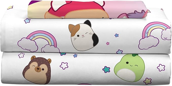 Franco Squishmallows Bedding Super Soft Microfiber Sheet Set,3 pcs, Twin