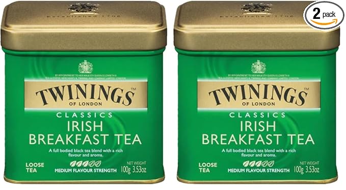Twinings of London Loose Irish Breakfast Tea, 3.53 Ounce Tin (Pack of 2)