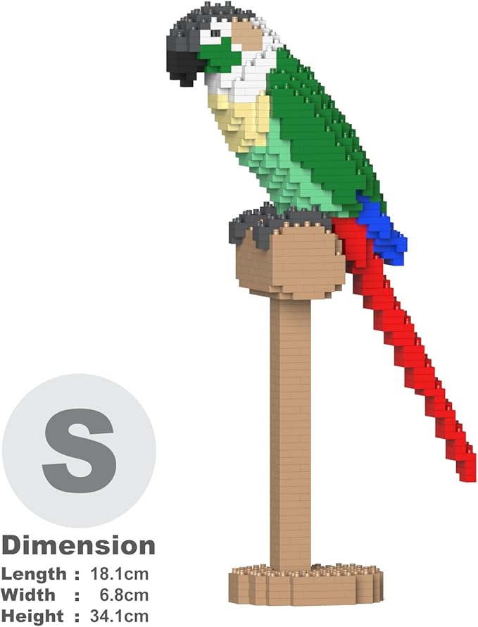 JEKCA Green Cheek Conure 01S-M02 | Parrot Plastic Building Blocks | Age 14+