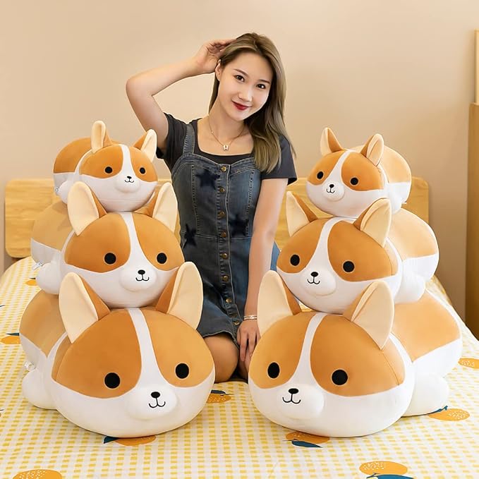 Corgi Stuffed Animal Soft Corgi Dog Plush Toys, Cute Shiba Inu Akita Plush Pillow Gifts for Kids and Girls(31.4inch/80cm)…