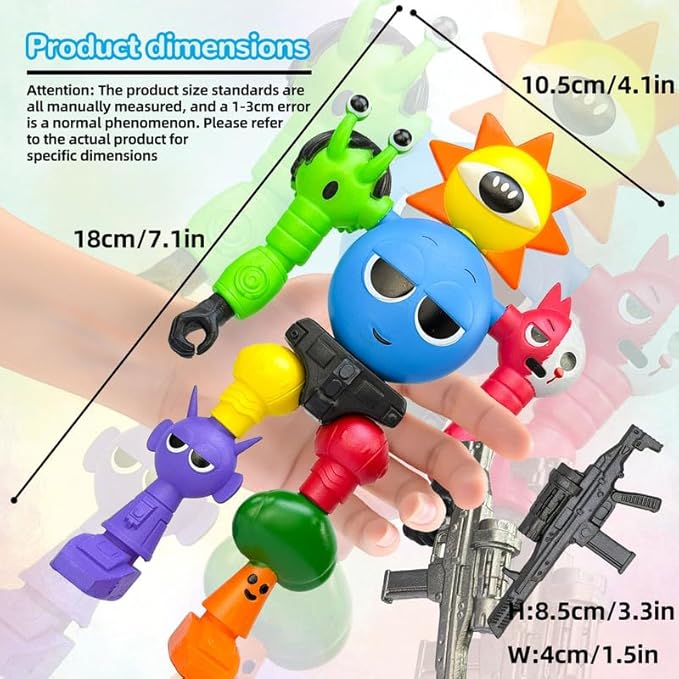 7 Inch Spunky Action Figure - Sprunky Toys Poseable & Detachable Joints Robot, Vibrant Surrealist Collectible for Sprunky Birthday Decorations, Desk Toys & Spunky Gifts (Color-D)
