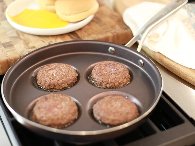 TECHEF - Egg Pan Nonstick, Aluminium Plett Pan, 4 Egg Frying Pan for Perfect Breakfast Eggs, Pancakes, Hamburgers & More, Non Toxic PFOA-Free, Easy to Clean, Made in Korea (No Induction)