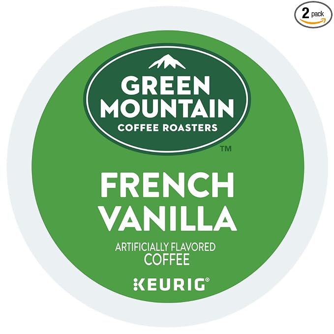 Green Mountain Coffee, French Vanilla, Single-Serve Keurig K-Cup Pods, Light Roast Coffee, 48 Count (2 Boxes of 24 Pods)