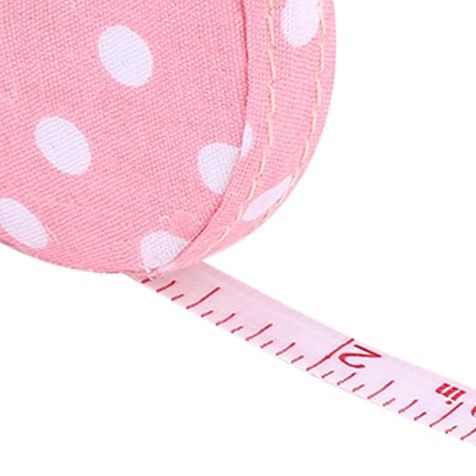 Haofy 150cm 60in Retractable Tape Measure for Body Fitness Measuring Chest Waist Hip Thigh Arm Shank Suitable for Adults Children Workout Tracking (No. 4 Rose Base with White dots)