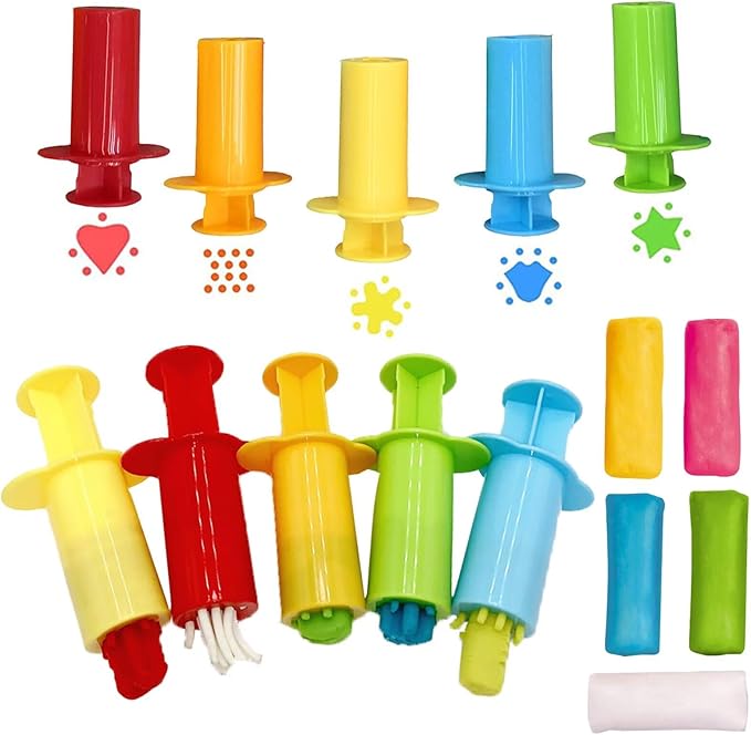 Unleash Creativity with 10 Pcs Play Dough Tools Sets Dough Whit 5 Bright Color Dough.Ideal as a Gift for Kids Aged 3-4-8 Years