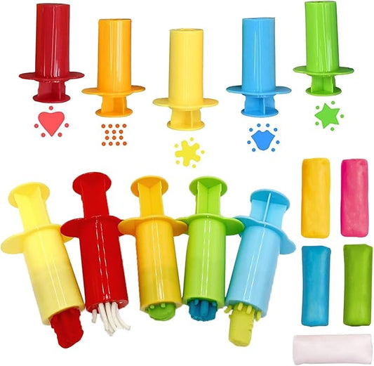 Unleash Creativity with 10 Pcs Play Dough Tools Sets Dough Whit 5 Bright Color Dough.Ideal as a Gift for Kids Aged 3-4-8 Years