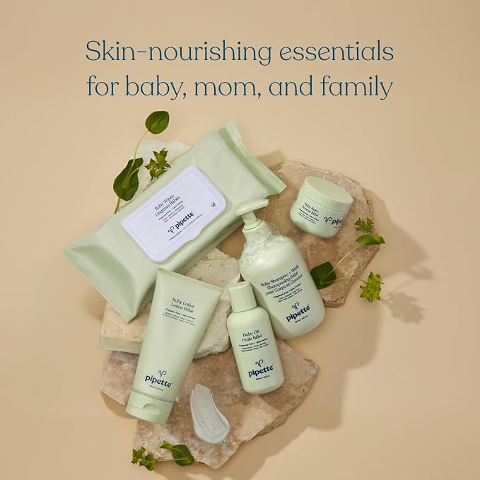Pipette Baby Lotion, Fragrance Free, Hydration & Natural Moisture of Baby's Delicate Skin, Made with Ceramides and Renewable Plant-Derived Squalane, 5.7 fl oz