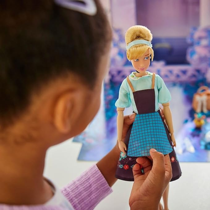Disney Store Girl's Princess Story Doll (Cinderella) 11 Inches, Includes Coloring Book and Additional Dress, Princess Doll in Classic Outfit, Princess Toys