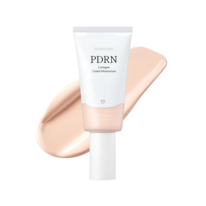 PDRN Collagen Tinted Moisturizer No.17Bare - Skincare Infused Base,1.69floz | 74% Skincare-Infused Base with Rice PDRN & Peptides, 24H Vibrant Glow & Luminous Hydration, 50ml