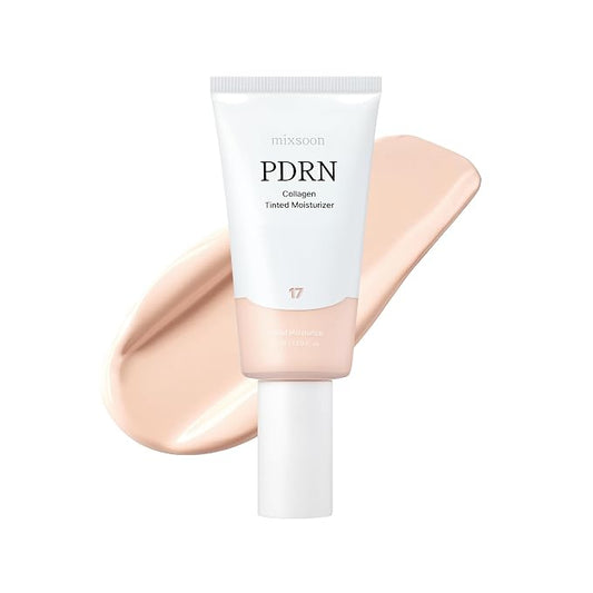 PDRN Collagen Tinted Moisturizer No.17Bare - Skincare Infused Base,1.69floz | 74% Skincare-Infused Base with Rice PDRN & Peptides, 24H Vibrant Glow & Luminous Hydration, 50ml