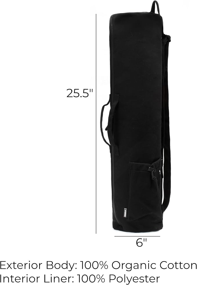 VOORAY Avani Yoga Mat Bag with Adjustable Shoulder Strap, Phone Pocket and Water Bottle Holder, Use for Retreats, Commutes, Travel and Storage, 15L Size fits Most Standard Mats - Black