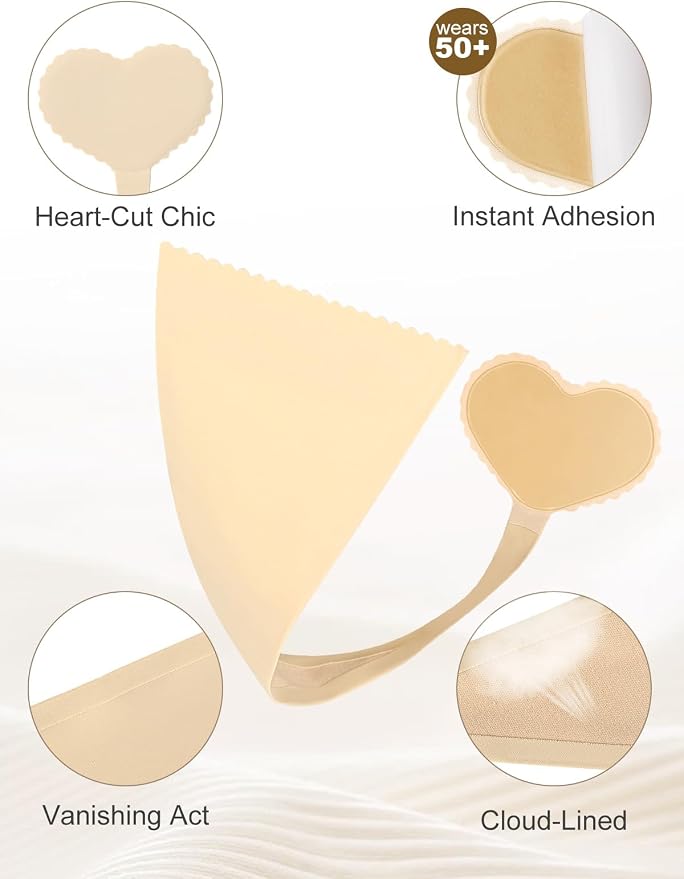 2-Pack C String Thong for Women Size 12-14 XL Adhesive Underwear Invisible Panties Reusable Strapless Thongs
