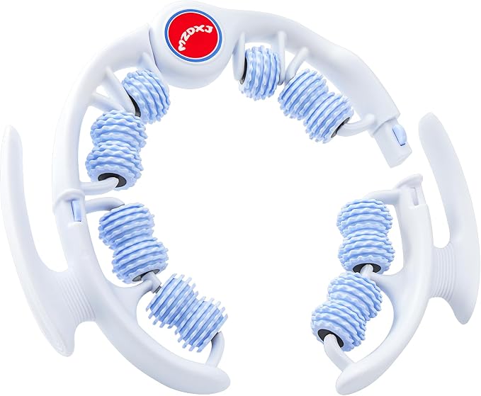 Cellulite Massage Tool, Anti-Cellulite Roller- Lymphatic Drainage Massager - Muscle Roller, Deep Fascia Massage, Dimpled Skin Removal, Legs/Thighs/Buttocks, Smooth Skin (14 Wheel - Blue)