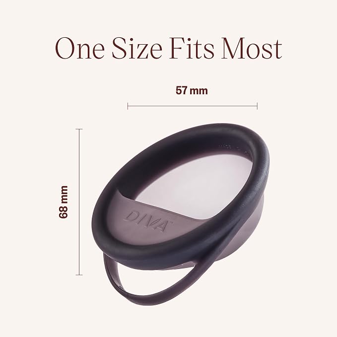 Diva Disc - Comfortable, Reusable Menstrual Disc with Leakproof Shield - for Up to 12 Hours of Continuous Wear - 100% Medical Grade Silicone - Holds 7 Tampons of Flow - One Size Fits Most