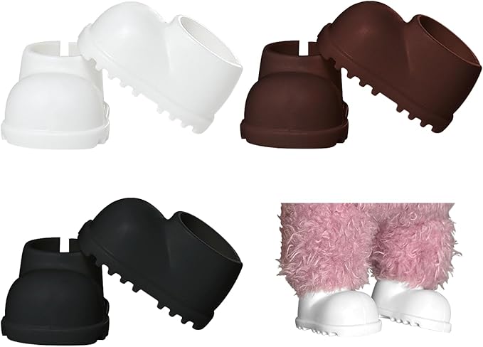 Shoes(3 Packs) for Labubu Shoes (15cm & 17cm Monster Keychain, Macaron/Have a seat/Energy). Clothing Accessories for labubu 6.7" Blind Box.(Black+White+Brown)