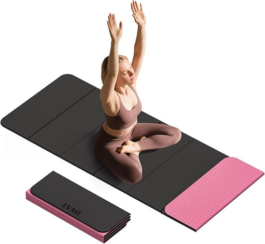 Foldable Yoga Mat 0.32 inches Thick(8mm), SGS Certified POE Material | Non Slip, 71 x 24 inches, Foldable for Travel, Pilates, Camping, Environmental Sports Mat, Odorless