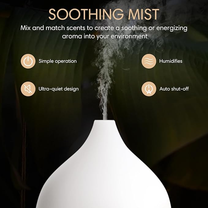 SALKING Aromatherapy Diffuser & Hotel Essential Oils Set, 100ml Diffuser Cool Mist Humidifier with 8 Colors Light and Luxury Hotel Fragrance Oil for Home