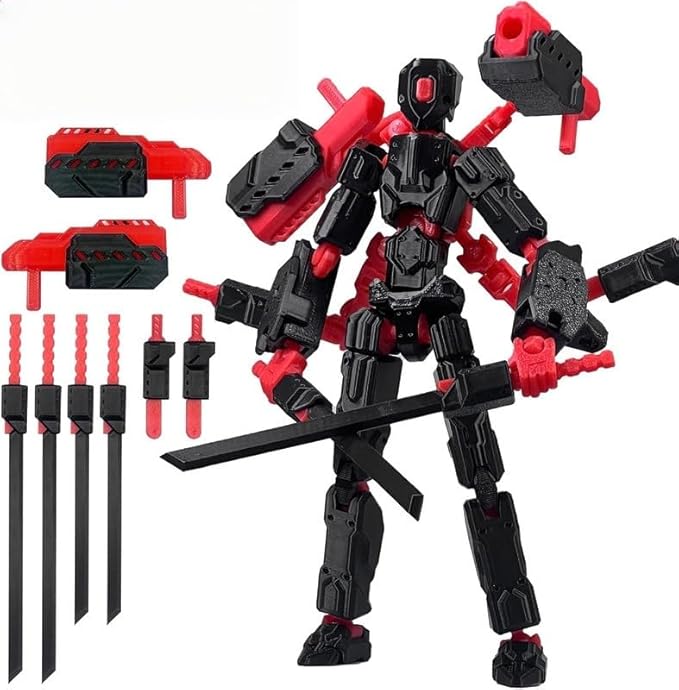 T13 Action Figures Helix Robot 8 Inch, Assembly Completed T 13,3D Printed Robo 13 - The Premium Action Figures for Sci-Fi Enthusiasts (Black Red)