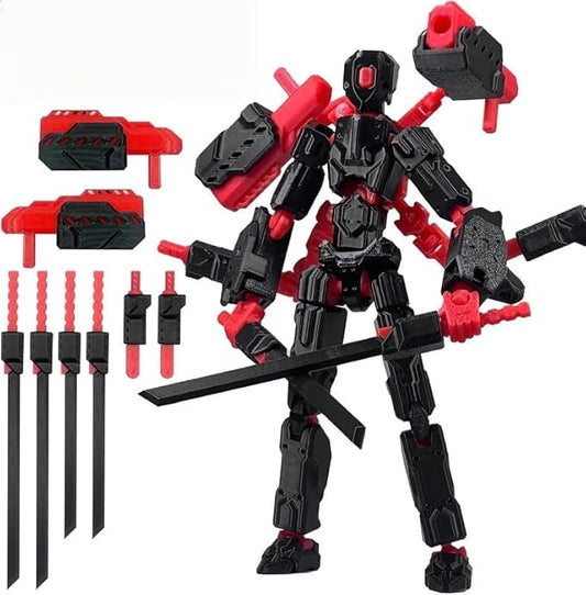 T13 Action Figures Helix Robot 8 Inch, Assembly Completed T 13,3D Printed Robo 13 - The Premium Action Figures for Sci-Fi Enthusiasts (Black Red)