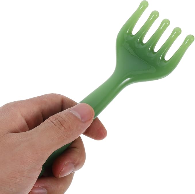 2pcs Resin Scalp Massager Tool and Finger Head Massager Comb Set for Scalp Relaxation, Meridian Acupoint Massage, Portable Head Scratcher for Home and Travel Use