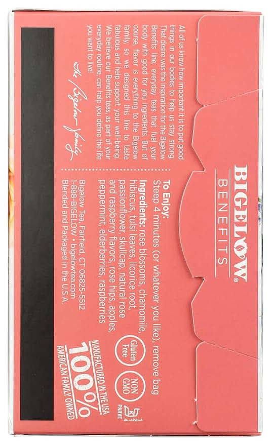 Bigelow Tea Bigelow RCB01027 Benefits Decaf Rose Mint Tea Bags, 18/Box