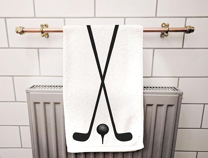 Golf Icon Black Bath Towel 15X30 Inch Washcloths Nobilitysports Face/Body/Hair/Hand Towel for Spa Gym Yoga Swim Bathroom Kitchen Hotel