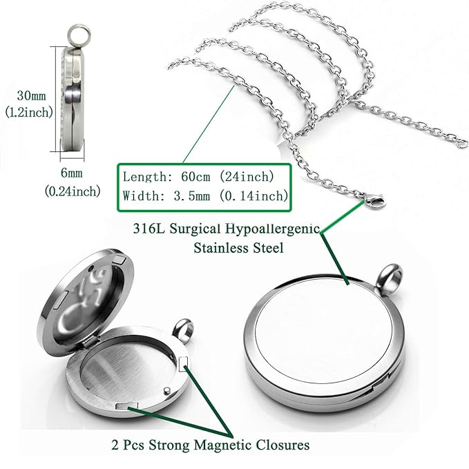 Dog Paw Essential Oil Diffuser Necklace - Aromatherapy Charm Locket Stainless Steel Chain Diffuser Pendant Jewelry for Women Men Teen Birthday Christmas