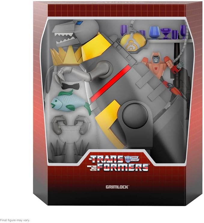 Super7 ULTIMATES! Transformers Grimlock (Dino Mode) - 9" Transformers Action Figure with Accessories Classic Cartoon Collectibles and Retro Toys