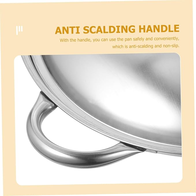 Cabilock Dry Pan with Lid Nonstick Pan Nonstick Wok Paella Cooking Stir Fry Skillet Wok Skillet Reheating Pot Stewpot Pow Stainless Steel s Korean Pot Mini China