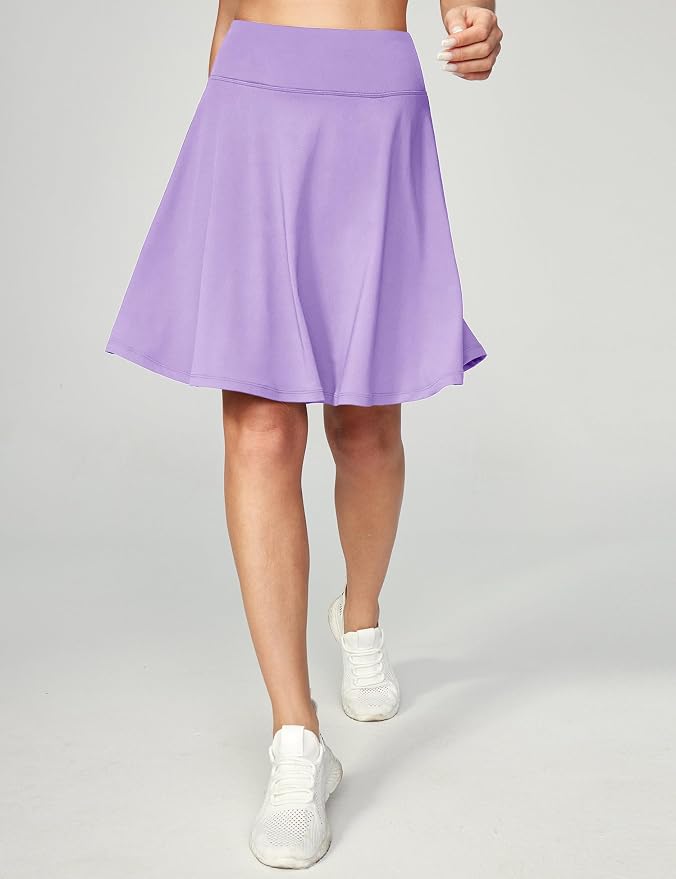 IUGA 20" Knee Length Skorts Skirts for Women with Pockets Tennis Skirt High Waisted Golf Skirts for Women Casual Athletic
