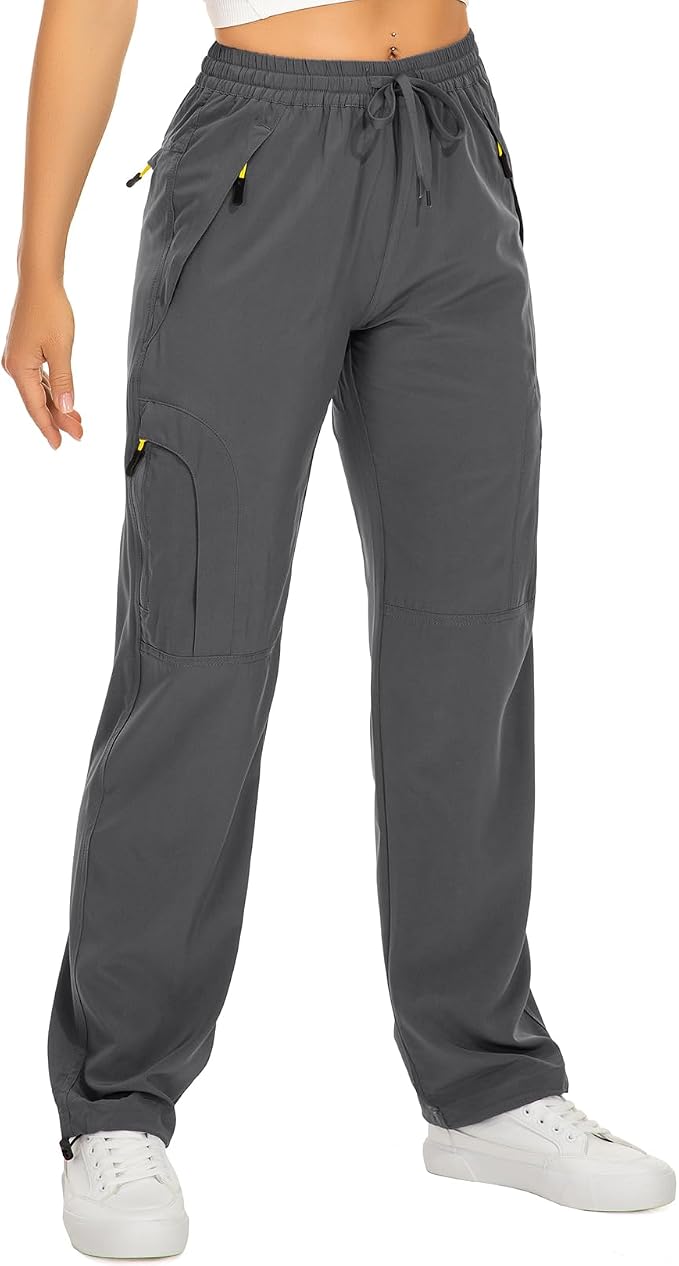 Womens Hiking Pants Quick Dry UPF 50 Lightweight Travel Golf Cargo Safari Pants Zipper Pockets